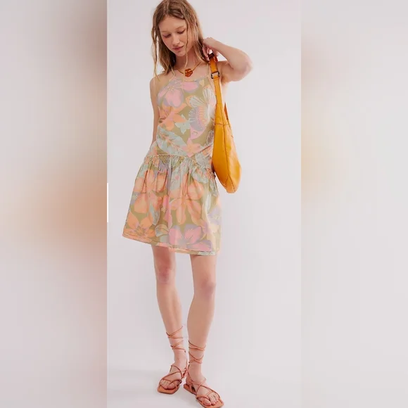 Free People Women’s Size Large Deserted Island Open Back‎ Mini Dress NWoT - Picture 8 of 9